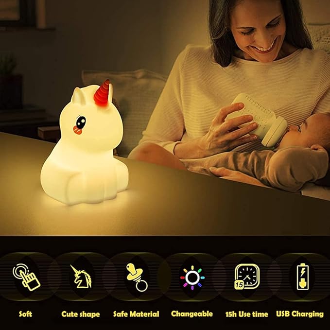 Soft Rainbow Unicorn Led Table Lamp